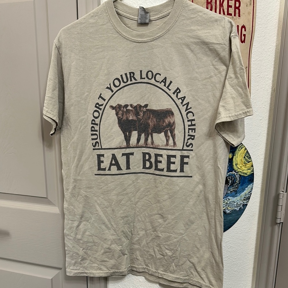 Support Your Local Ranchers Beige T-Shirt